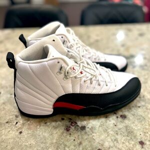White and Black High-Top Basketball Sneakers